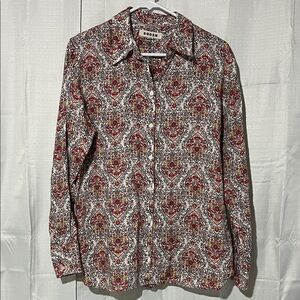 Boden Multicolor Patterned Blouse 100% linen new without tags